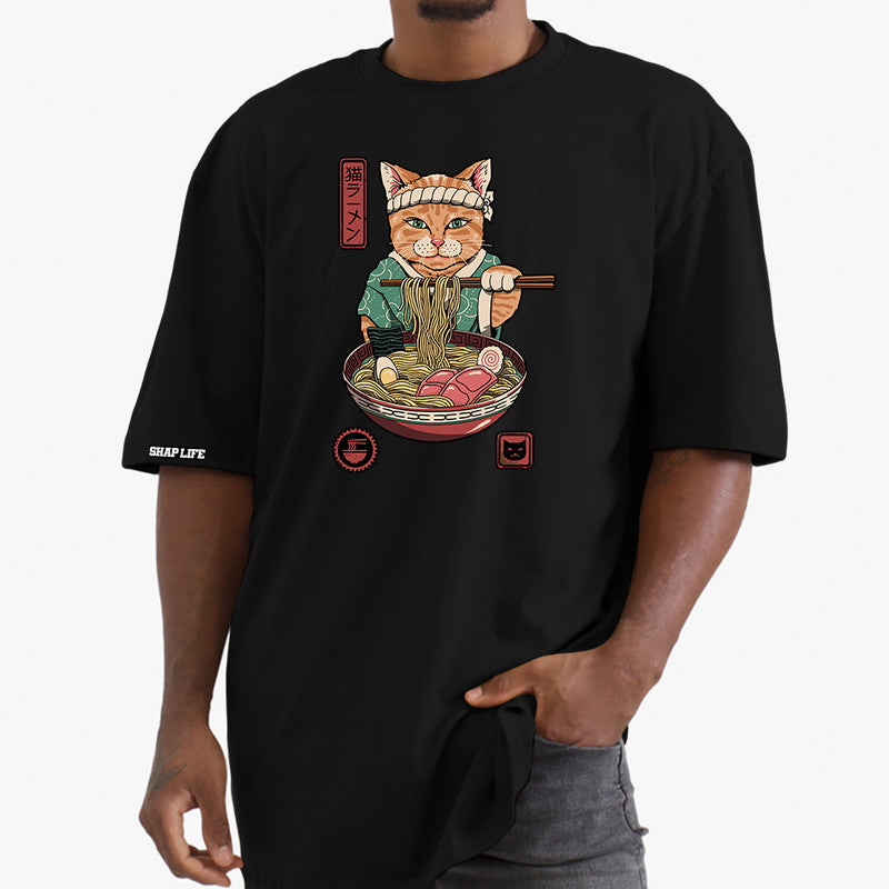 Camiseta Shap Life Oversized Cat Lamen - 3604