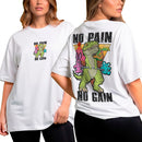 Camiseta Oversized Shap Life No Pain No Gain Dinossaur - 3818