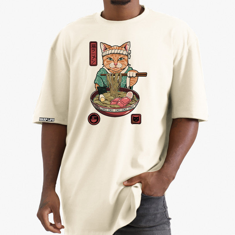 Camiseta Shap Life Oversized Cat Lamen - 3604