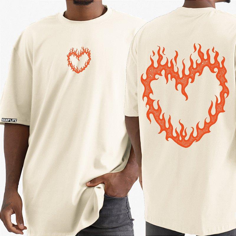 Camiseta Shap Life Oversized Fire Heart - 3413