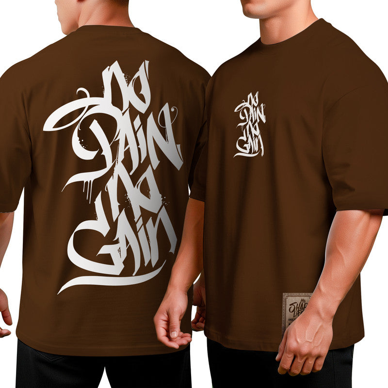 Camiseta Oversized Shap Life No Pain No Gain - 3809